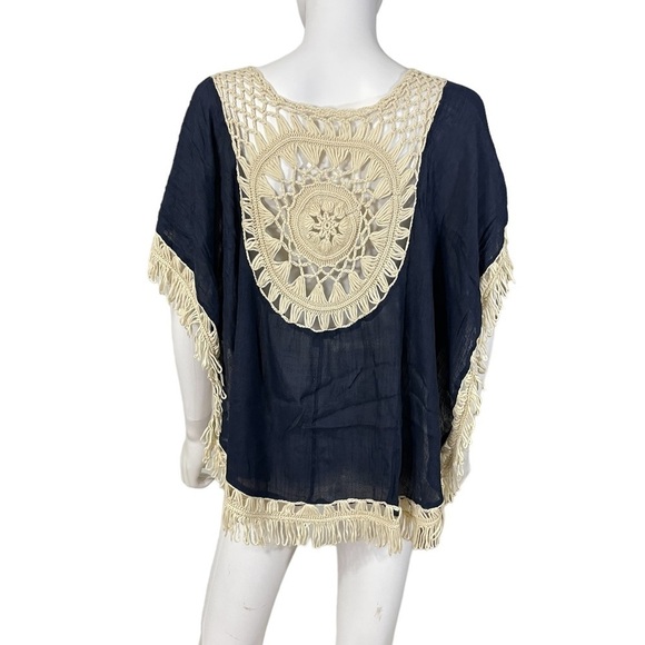 Kori America Lace Crochet Poncho Top - Picture 3 of 8